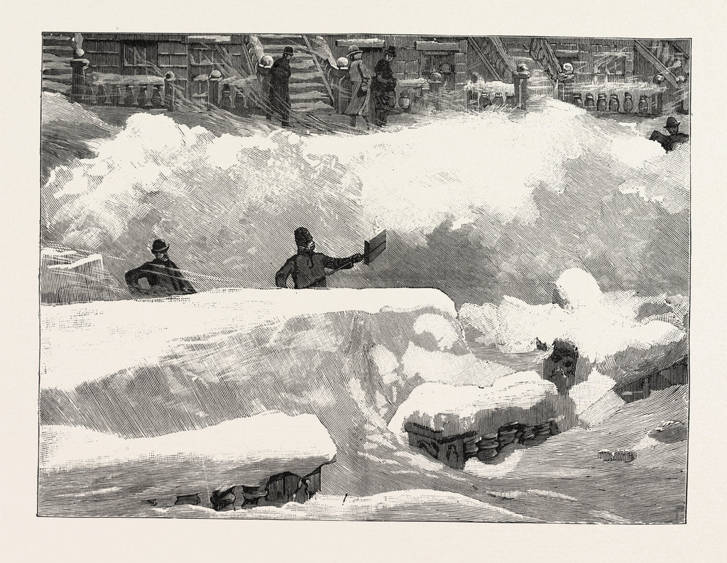 Detail of Blizzard in New York, Aspect of an Up Town Street the Day after the Storm, United States by Anonymous