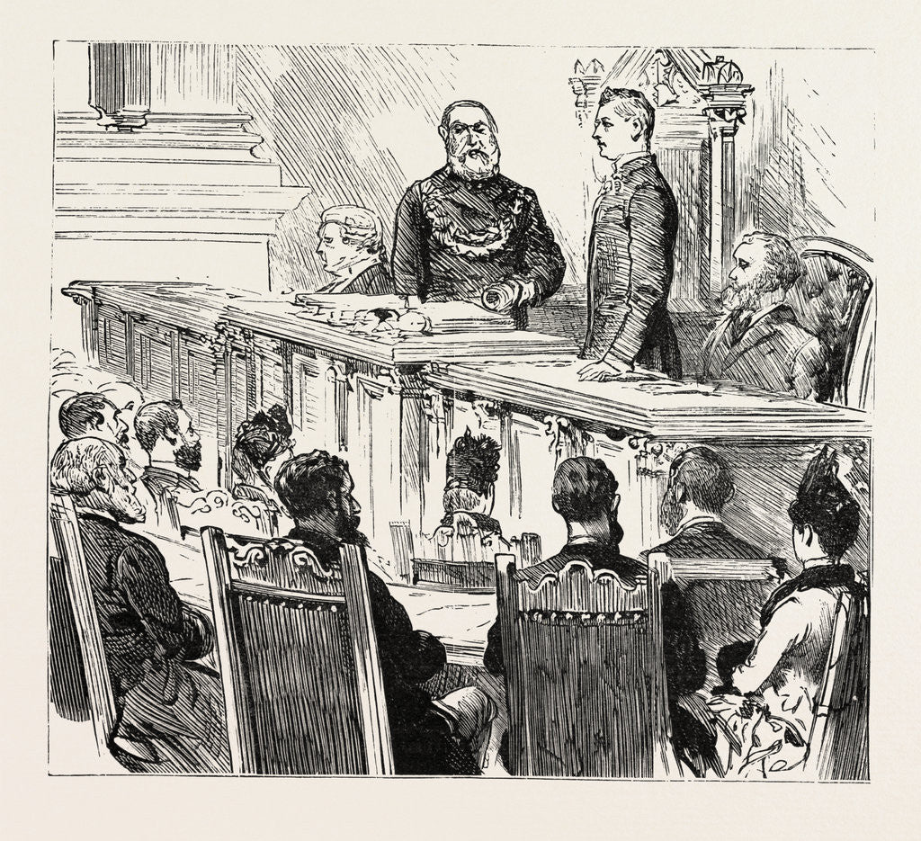 Detail of Presentation of the Freedom of the Bororgh of Birmingham to Mr. Chamberlain in the Council House by Anonymous