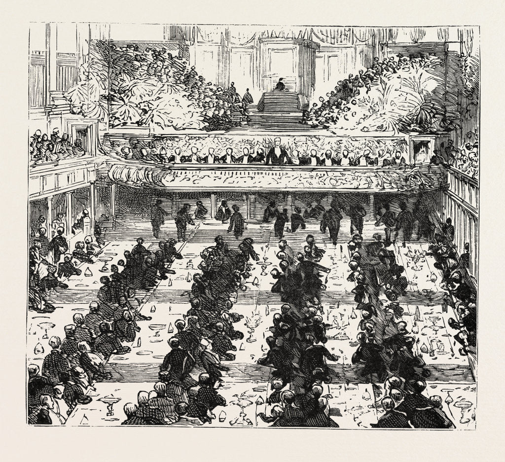 Detail of The Banquet in the Town. Hall Mr. Chamberlain Speaking, Birmingham by Anonymous
