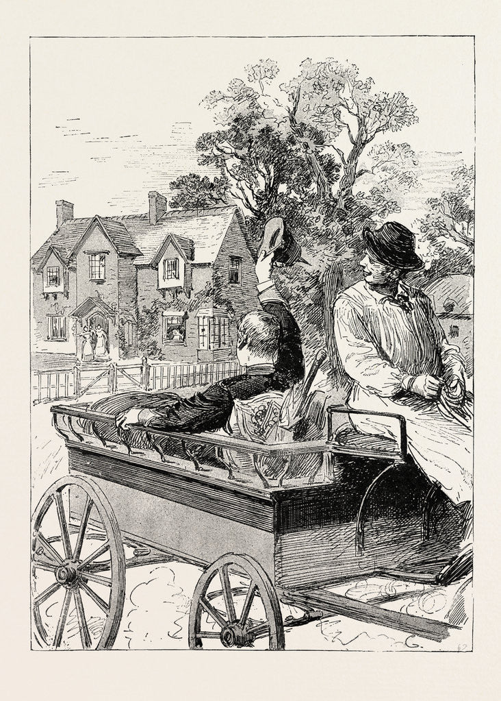 Detail of For My Host Speedily Devised the Plan of Forwarding Me to the Railway Station in a Farm Waggon, and I Was Reluctantly Compelled to Bid the Hospitable Homestead Farewell by Anonymous