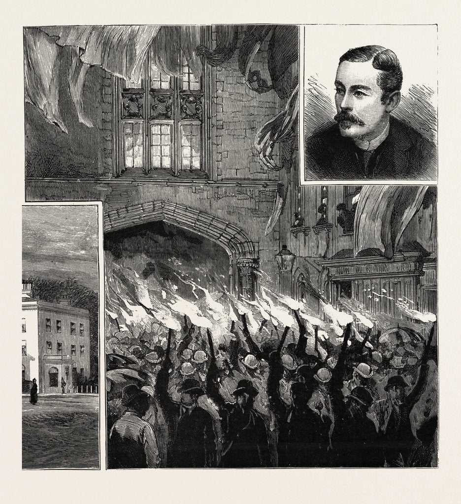 Detail of Lord Salisbury at Carnarvon, North Wales, the Torchlight Procession Passing Under the Guildhall Archway by Anonymous
