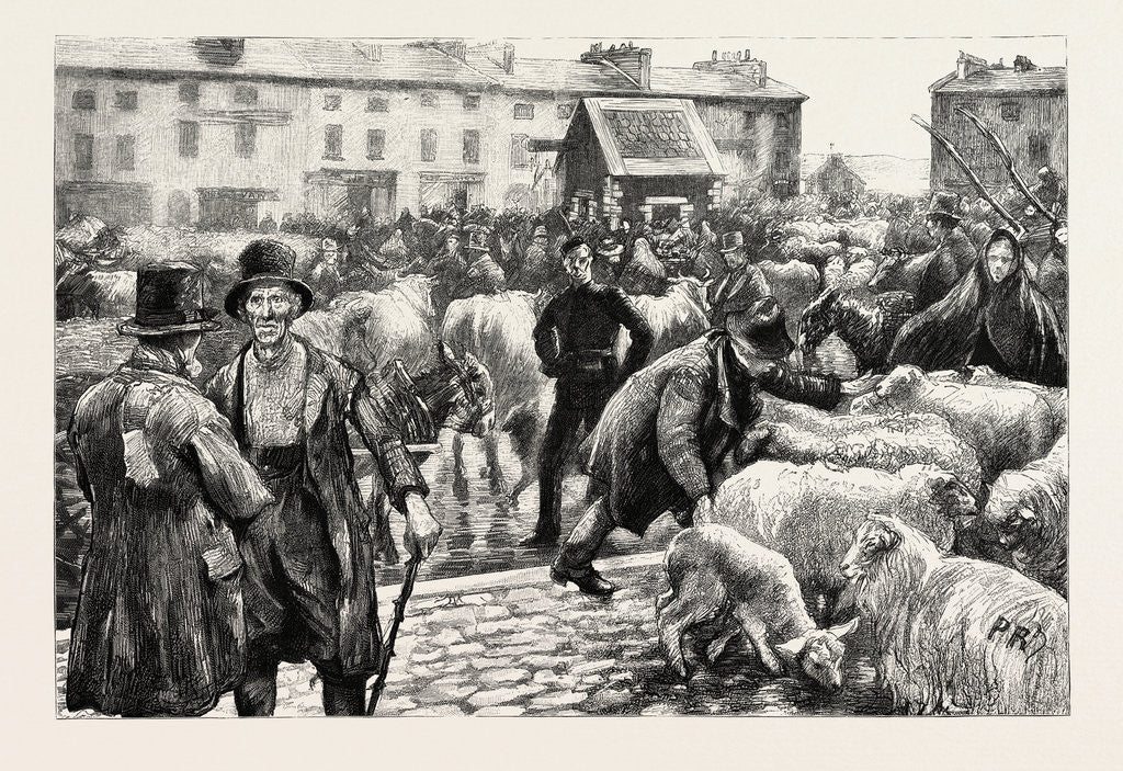 Detail of A Cattle Fair, County Galway Ireland by Anonymous