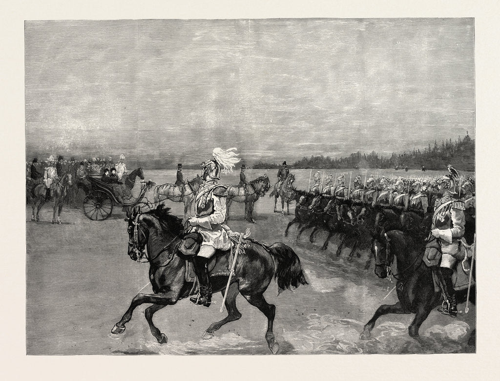 Detail of Review of the Garde Du Corps Before the Queen, the Empress Victoria, and the Royal Family Berlin Germany by Anonymous
