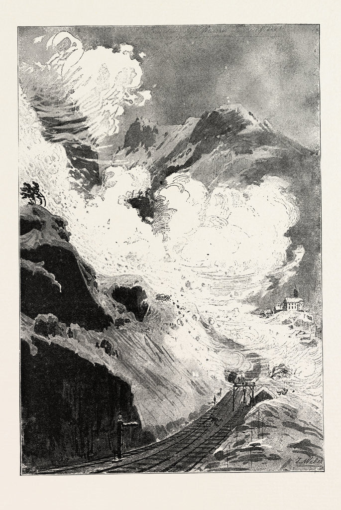 Detail of An Avalanche at Wassen, Valley of Reuss, Canton Uri, Switzerland by Anonymous