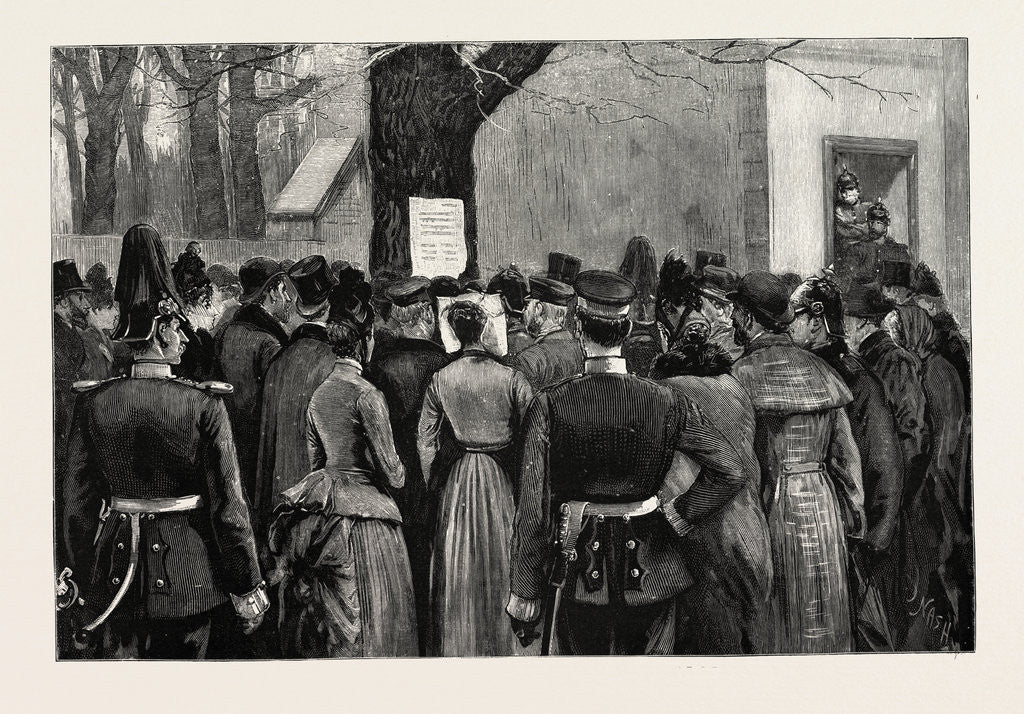Detail of The Illness of the German Emperor, Outside the Guard House Charlottenburg Germany by Anonymous