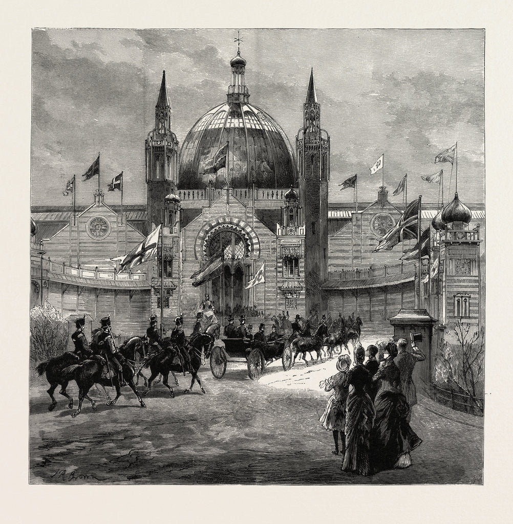 Detail of The Glasgow International Exhibition, Arrival of the Prince and Princess at the Grand Entrance by Anonymous