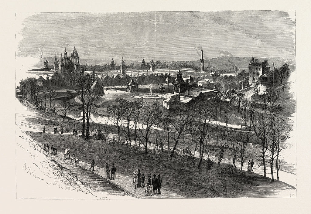 Detail of View of the Exhibition Buildings and Kelvin Grove, the Glasgow International Exhibition by Anonymous