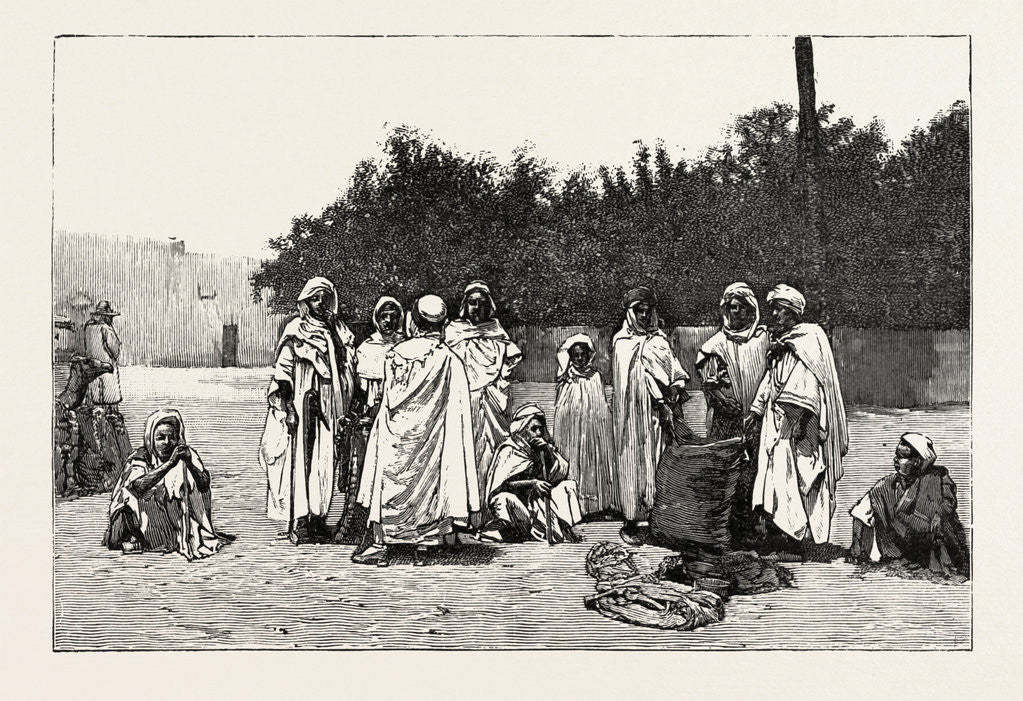 Detail of Views in Biskra, a Group of Arabs on the March by Anonymous