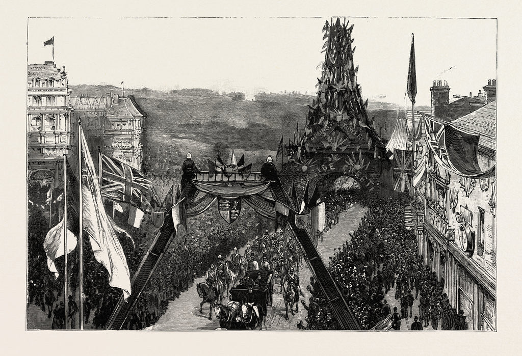 Detail of Bournemouth, the Royal Procession Passing Under the Eiffel Tower from the Gardens by Anonymous