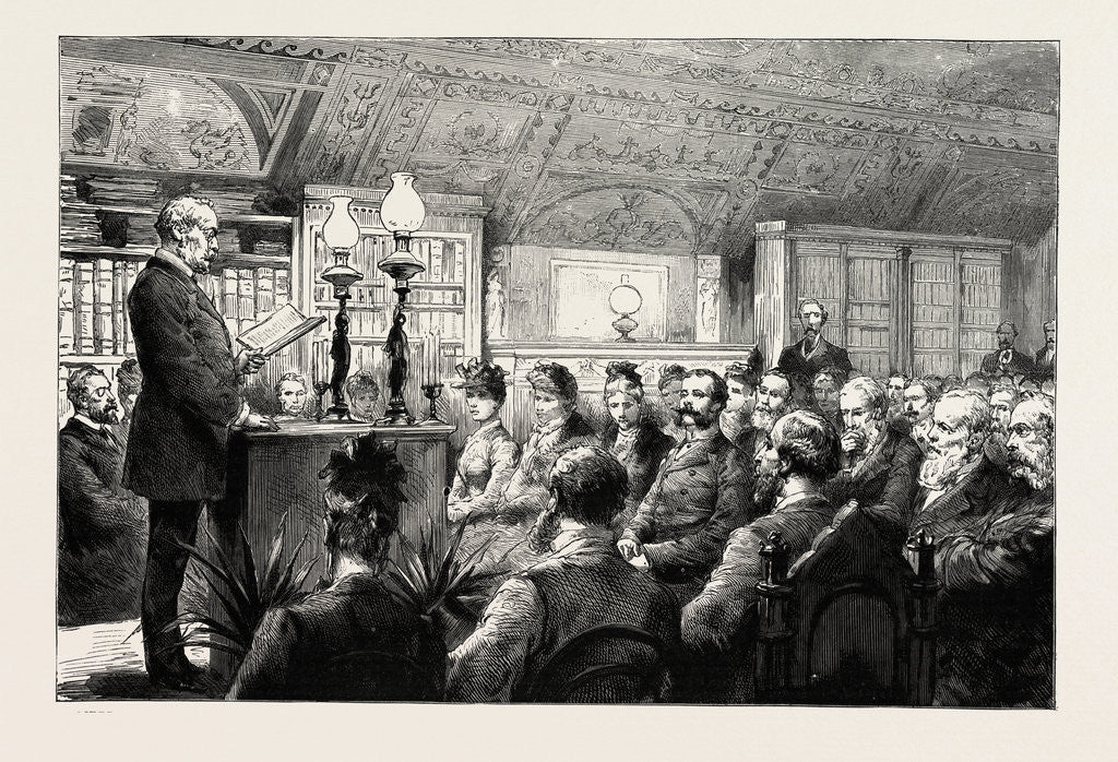 Detail of Meeting of the British and American Archaeological Society at Rome Under the Presidency of the Marquis of Dufferin by Anonymous