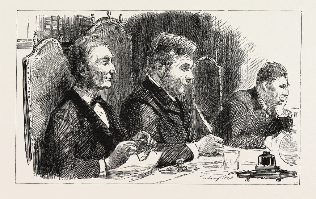 Detail of Sketches at the Meetings of the London School Board 1890, the Rev. Diggle, Chairman, in the Middle by Anonymous