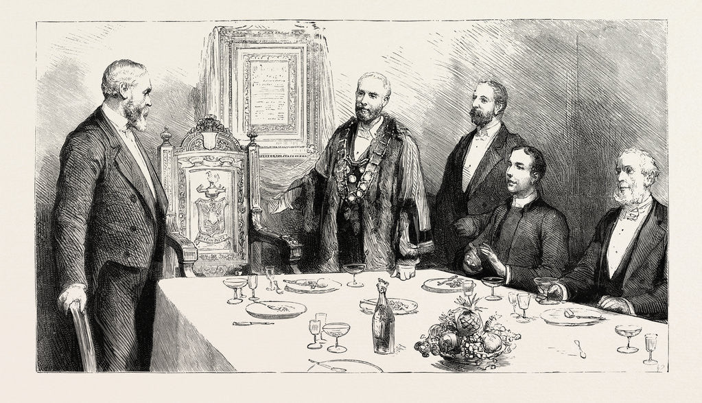 Detail of Presentation of a Carved Oak Chair to Dr. James Williams at Brecon, Wales, Colonel John Morgan, Mayor of Brecon by Anonymous