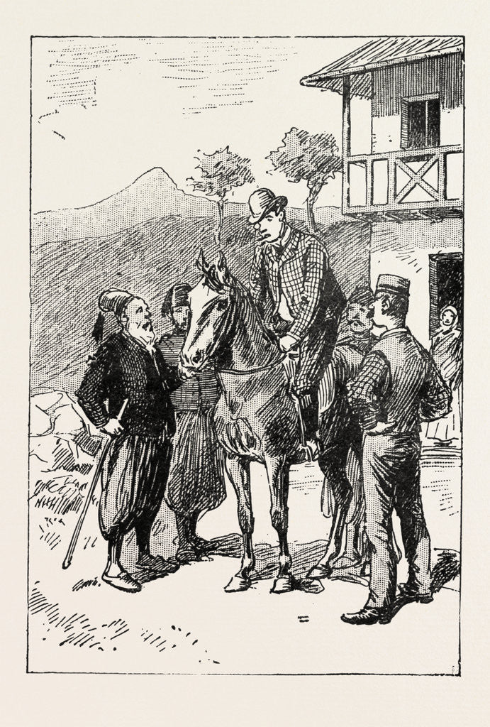 Detail of A Morning Ride in Athens, Greece, which Were Satisfactorily Concluded, and a Saddle Having Been Found, I Mounted the Quadruped in the Presence of a Group of Admiring Natives by Anonymous