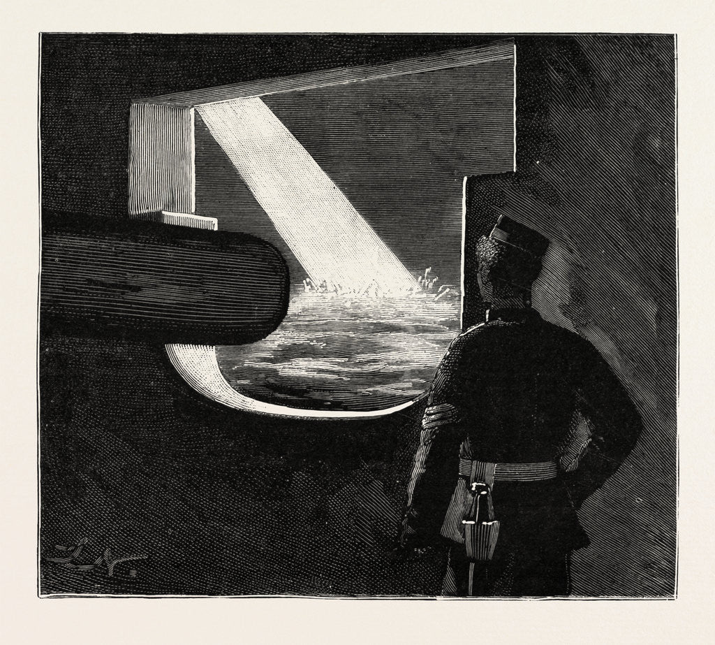 Detail of Night Quarters on Board a Man of War, the Target from a Maindeck Port by Anonymous