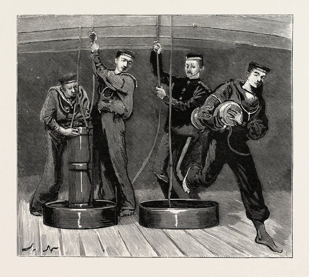 Detail of Night Quarters on Board a Man of War, Getting Up Powder by Anonymous