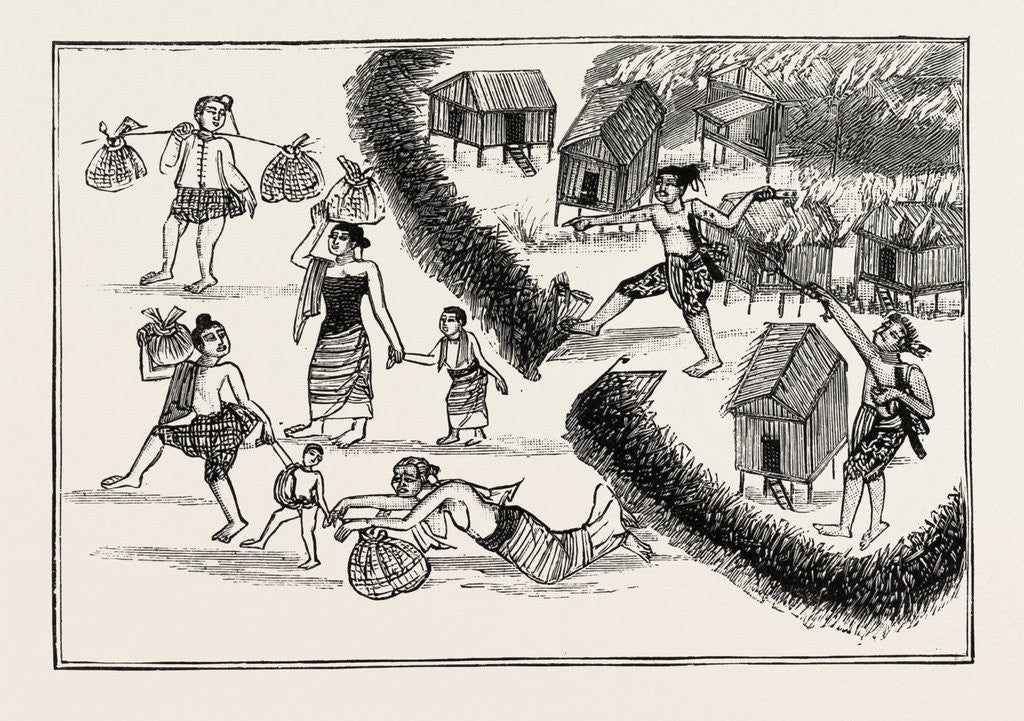 Detail of Life of a Burmese Dacoit, He Burns a Village by Anonymous