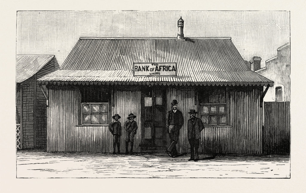 Detail of The Bank of Africa, Johannesburg, As It Was in 1887, South Africa by Anonymous