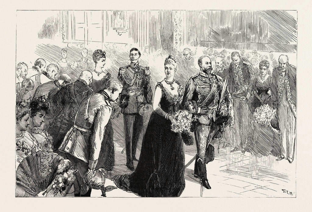 Detail of The State Concert at the Palace, the Royal Procession Passing Through the Picture Gallery, Berlin Germany by Anonymous