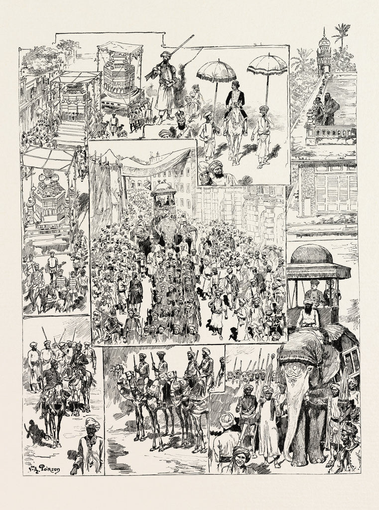 Detail of Scenes in the Procession at the Mohurrum Festival, Hyderabad, India by Anonymous
