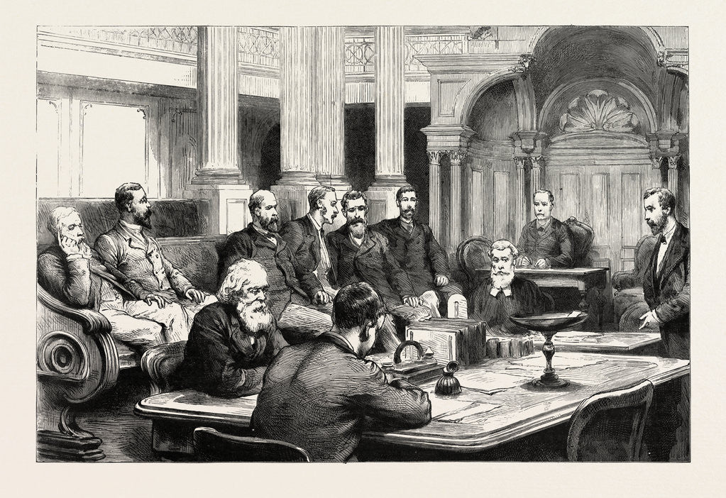 Detail of Imperial Federation in Australia, Mr. Millan, Dr. Cqckburn, Mr. Thomas Playford, Mr. A. Deakin by Anonymous