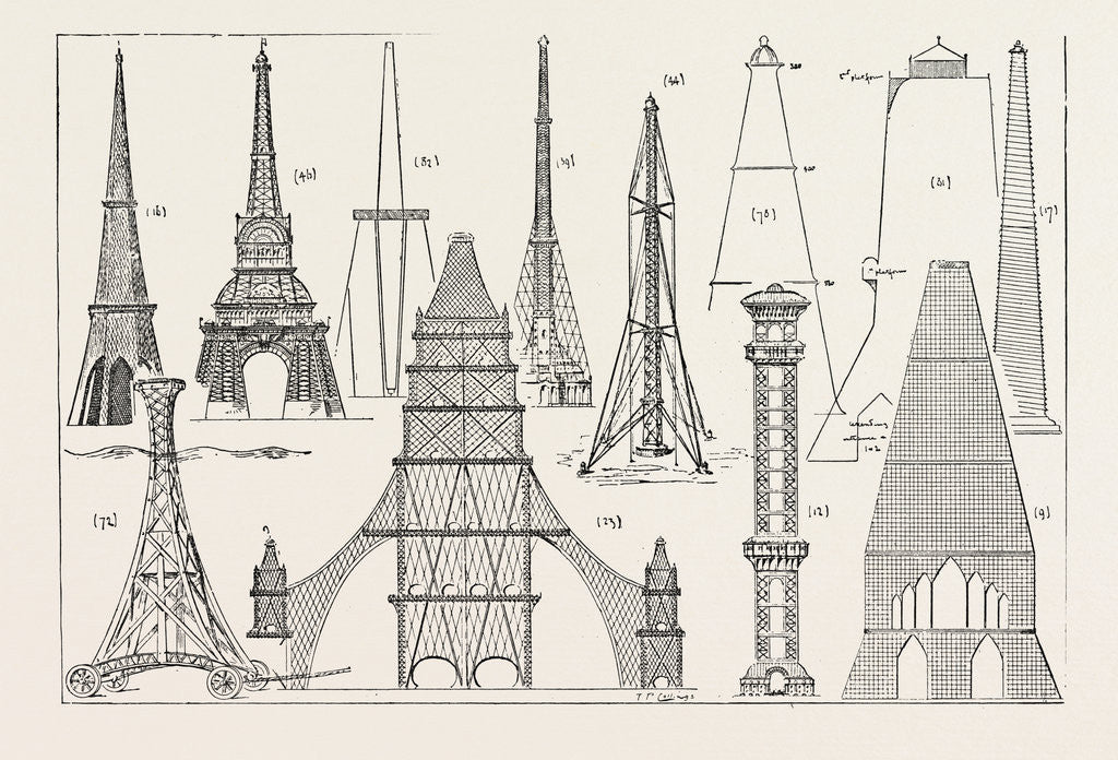 Detail of The Proposed Tower for London, Some of the Designs Now on View in the Hall of the Drapers Company by Anonymous