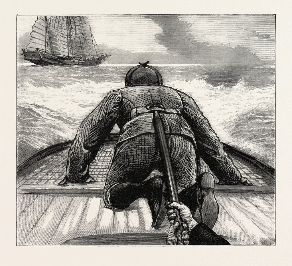 Detail of From Hong Kong to Macao in a Torpedo Boat, Fixing an Unshipped Grating Under Difficulties by Anonymous