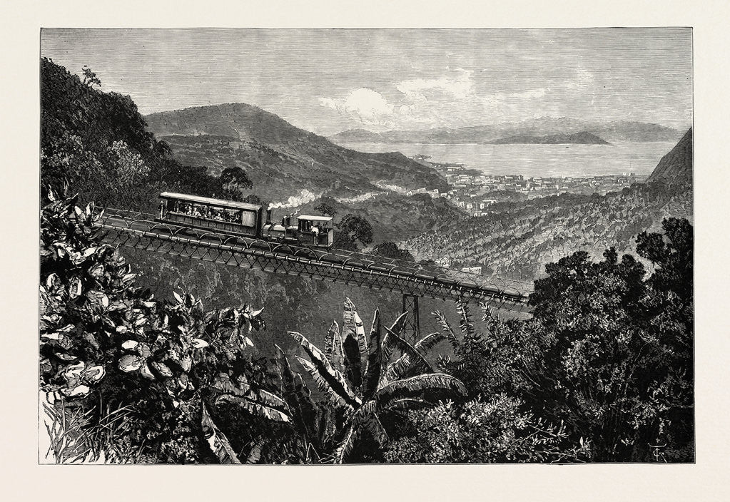 Detail of Rio De Janeiro, Railway to the Summit of Corcovado, City and Harbour of Rio in the Distance by Anonymous