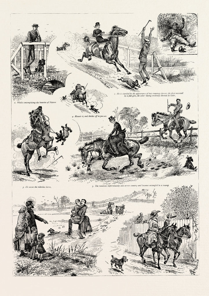 Detail of The Adventures of Two Runaway Horses, and What Came of It by Anonymous