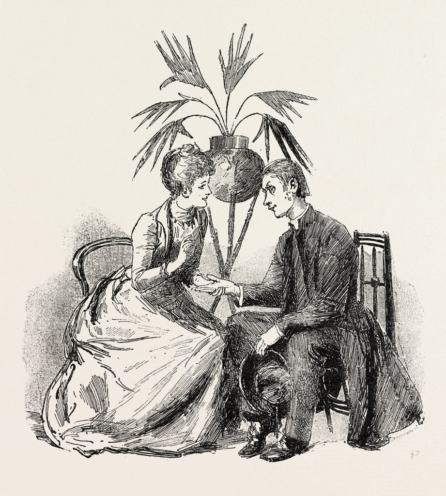 Detail of Our Curate Arranges with My Pretty Cousin to Tell Fortunes by Palmistry at His Bazaar by Anonymous