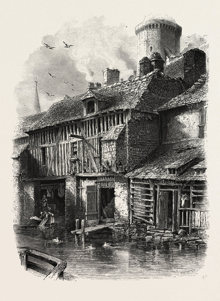 Detail of Mill Stream at Vitre, Normandy and Brittany, France by Anonymous