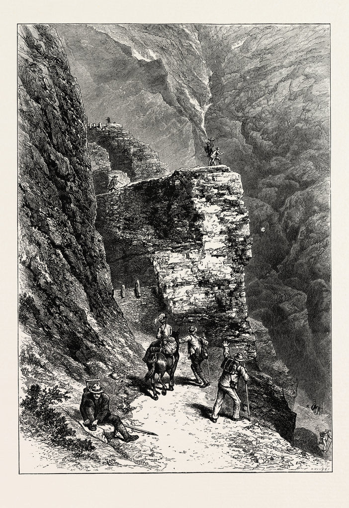 Detail of The Path Over the Gemmi, Gemmi Pass, Switzerland, the Passes of the Alps by Anonymous