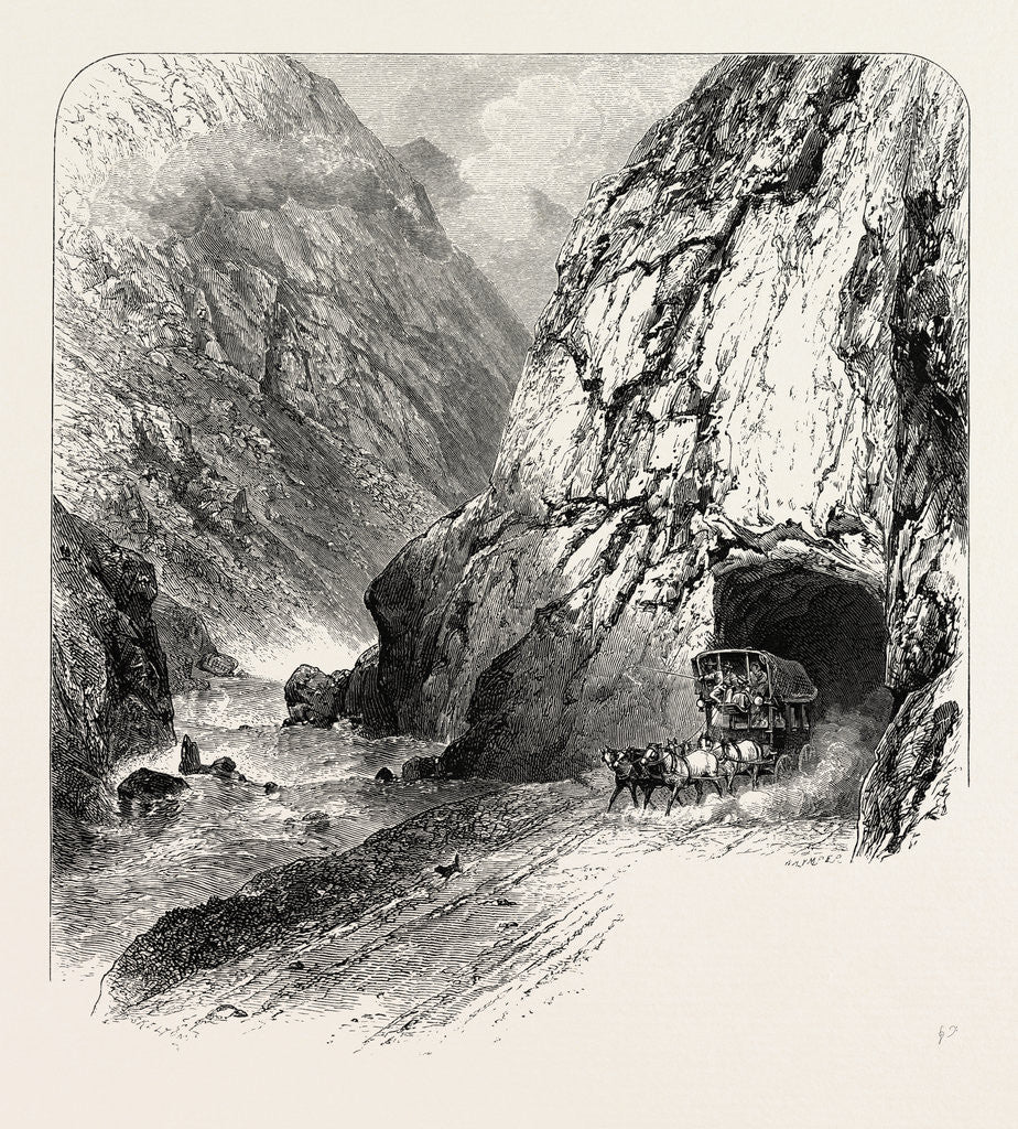 Detail of Tunnel on the St. Gothard Road, Near Andermatt, Switzerland, the Passes of the Alps by Anonymous