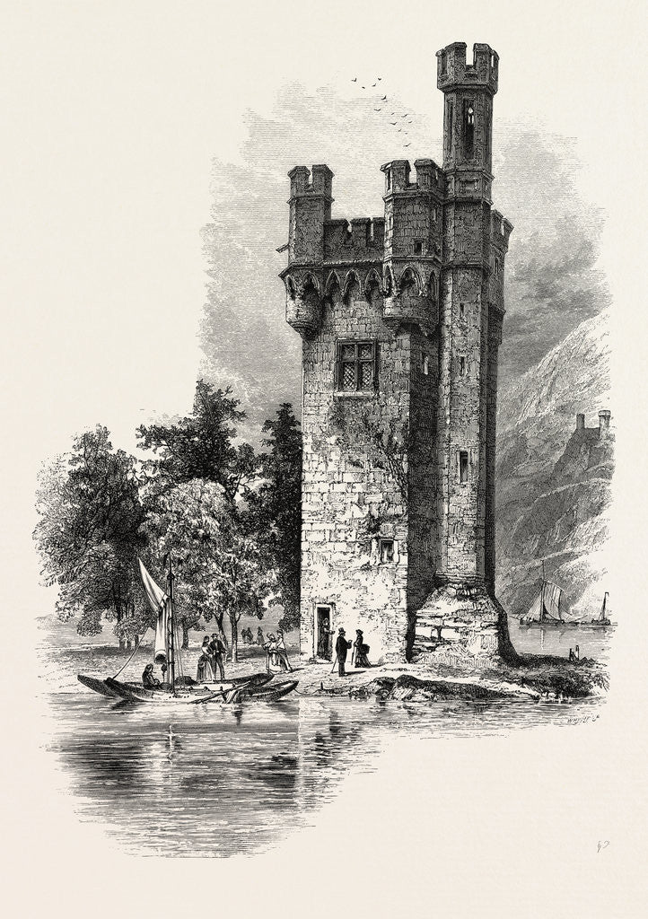 Detail of The Mouse Tower, Mauseturminsel, the Rhine, Germany by Anonymous