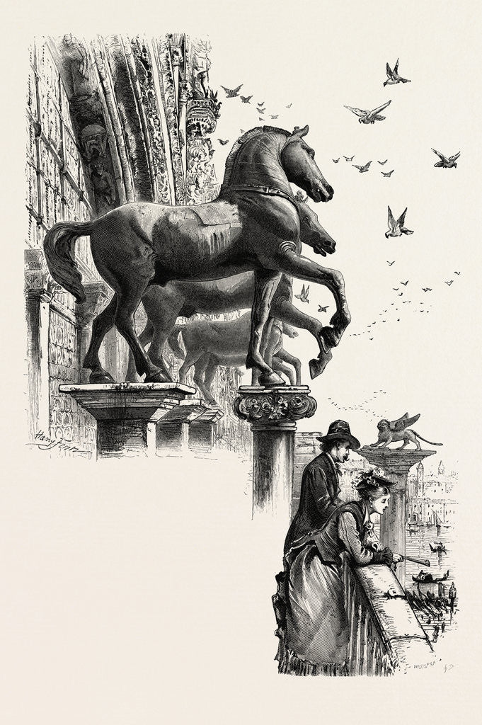 Detail of Horses of St. Mark, San Marco, Venice, Italy by Anonymous