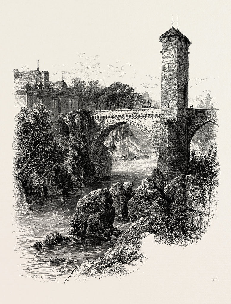 Detail of The Bridge of Orthez, the Pyrenees, France by Anonymous