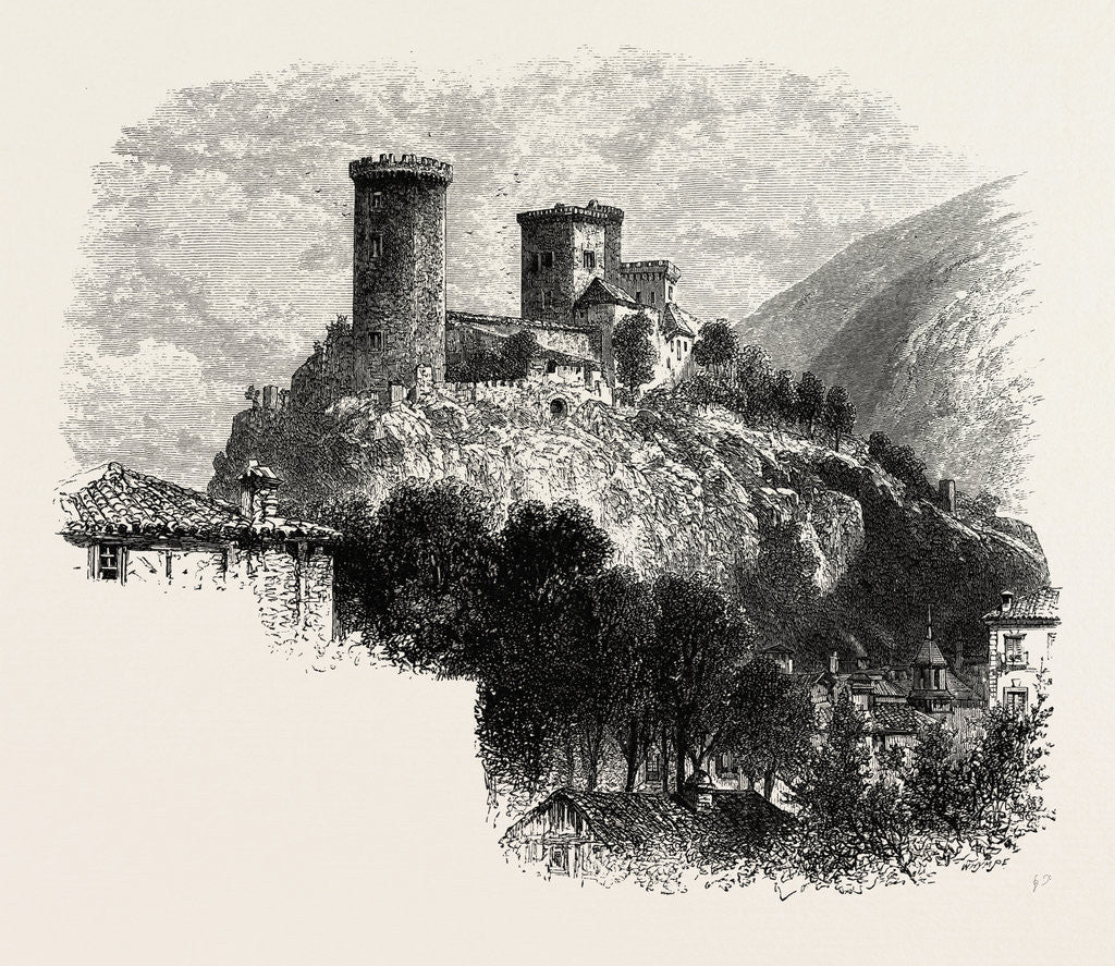 Detail of The Chateau of Foix, the Pyrenees, France by Anonymous