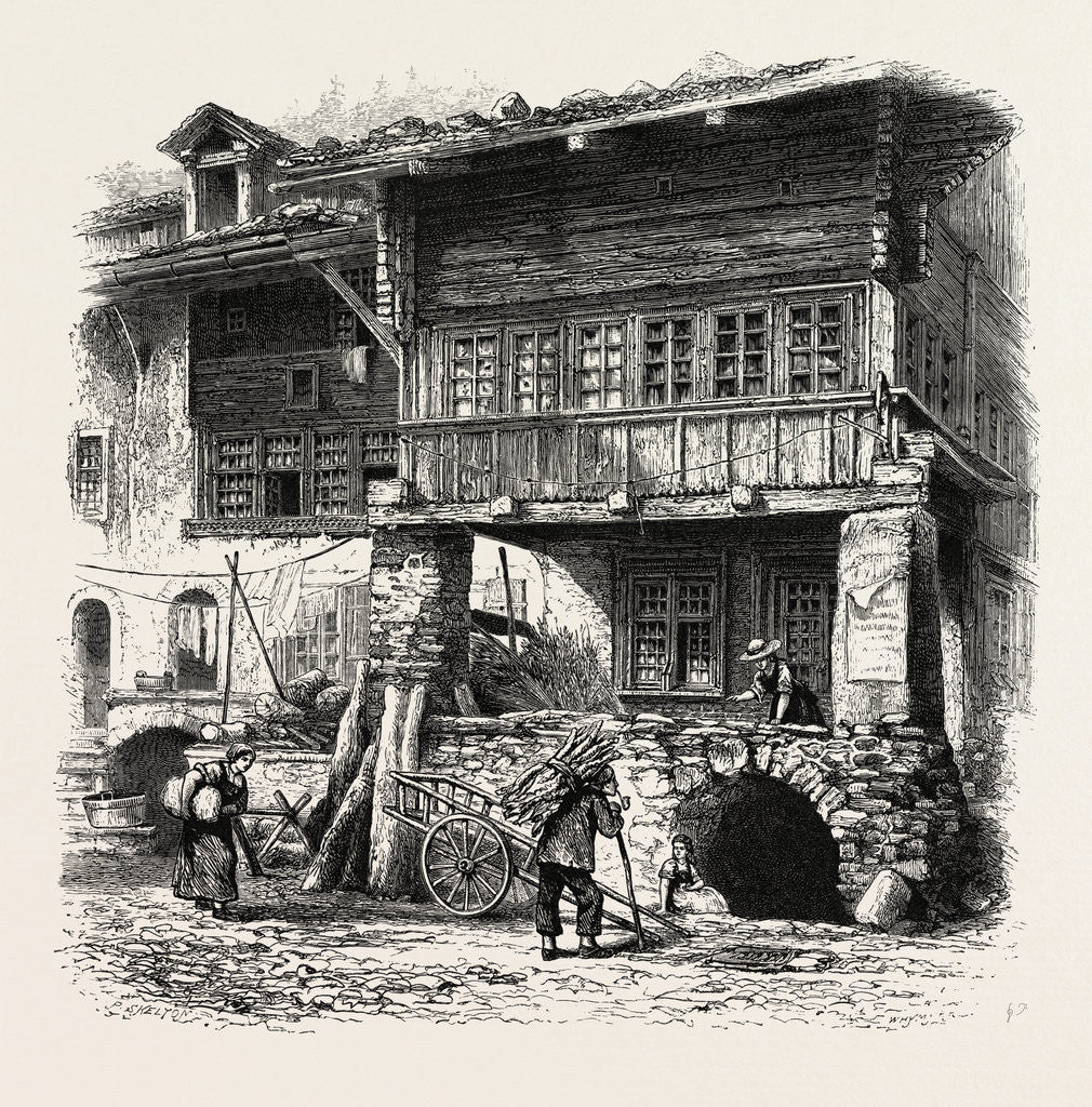 Detail of Houses at Unterseen, Bernese Oberland, Berner Oberland, Switzerland by Anonymous