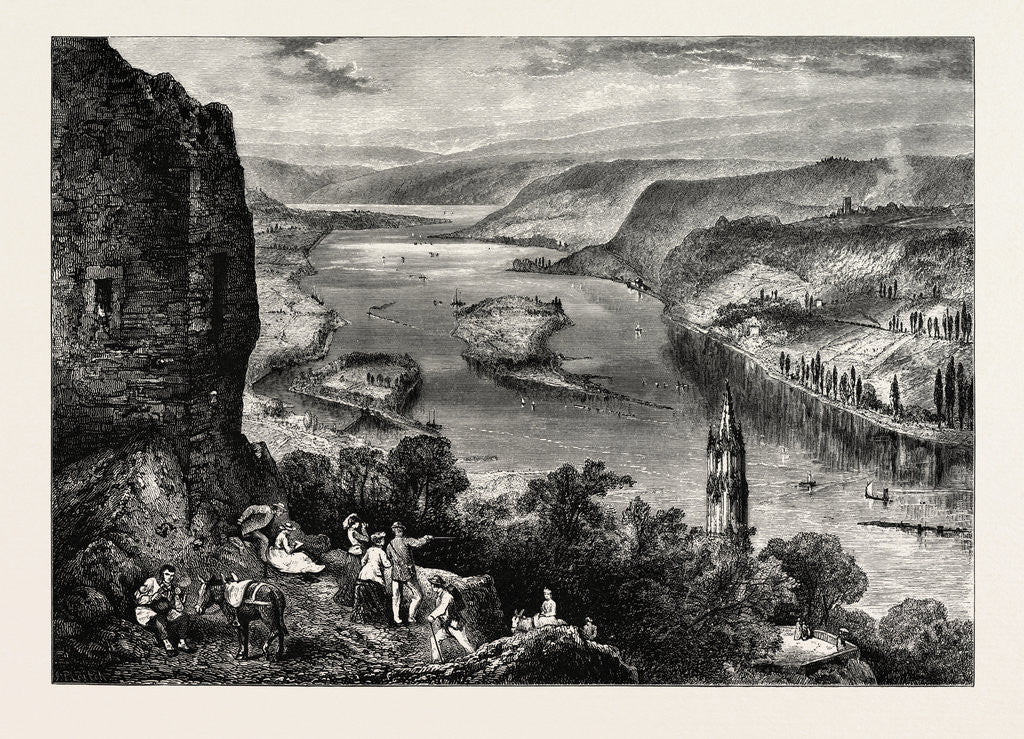 Detail of View from the Drachenfels, Dragon's Rock, Siebengebirge, Germany by Anonymous