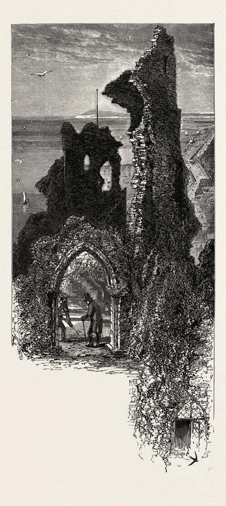Detail of Hastings Castle, the South Coast by Anonymous