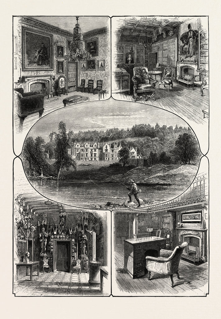 Detail of Abbotsford, Edinburgh and the South Lowlands, Scotland, Great Britain by Anonymous