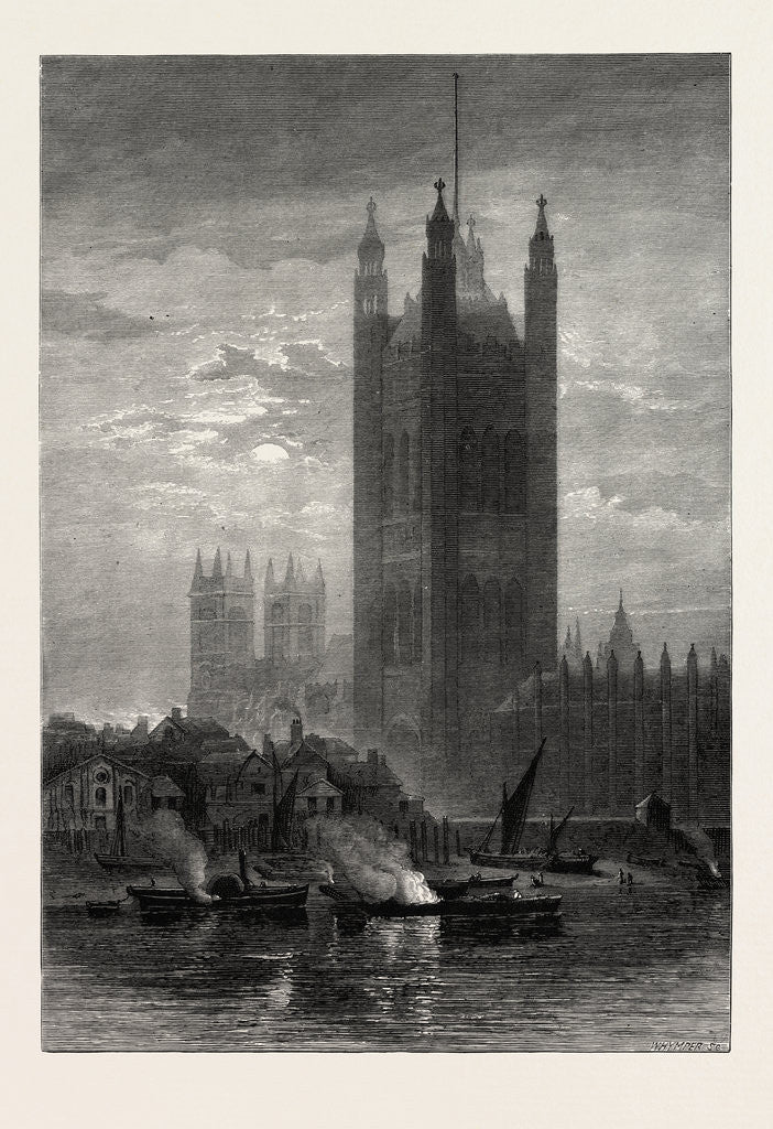 Detail of The Victoria Tower, from Lambeth, Scenery of the Thames by Anonymous