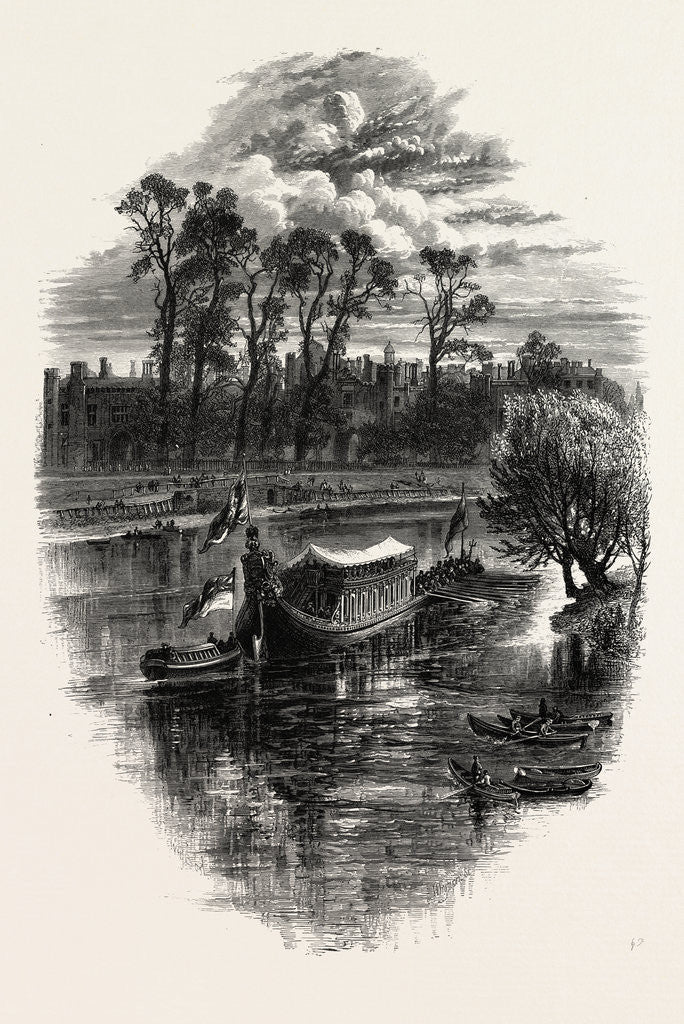 Detail of A Gala Day at Hampton Court, Scenery of the Thames by Anonymous