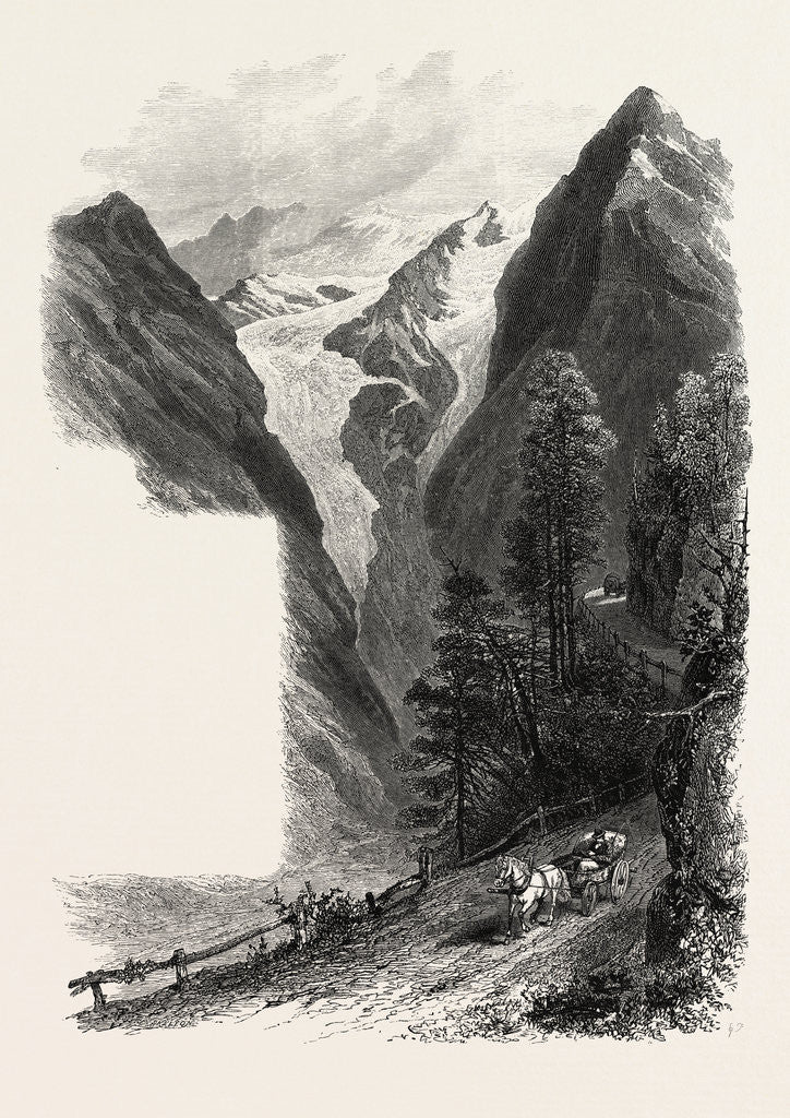 Detail of On the Stelvio Pass, the Alps, Italy,19th Century Engraving by Anonymous