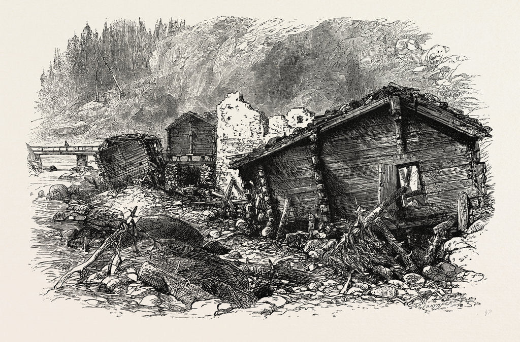 Detail of Chalets in Ruins, Switzerland by Anonymous