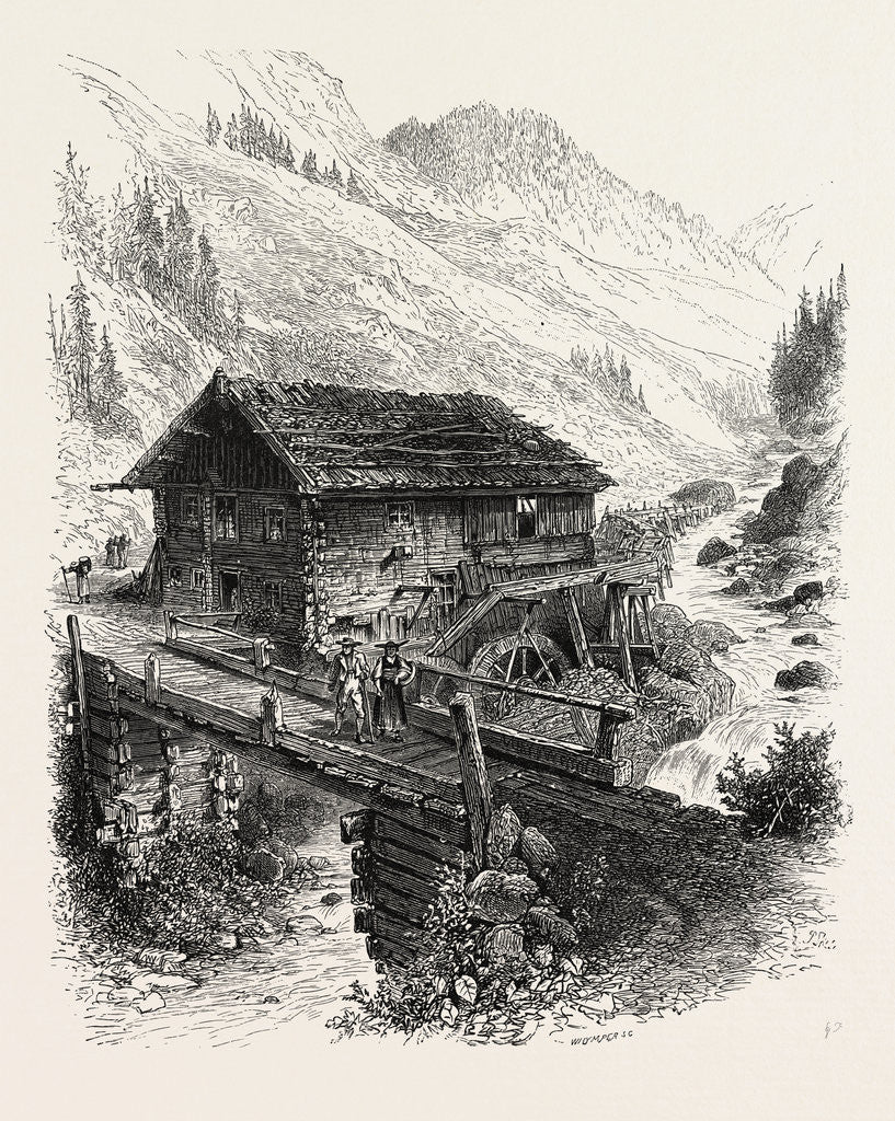 Detail of Mill on the Julier Pass, Switzerland by Anonymous