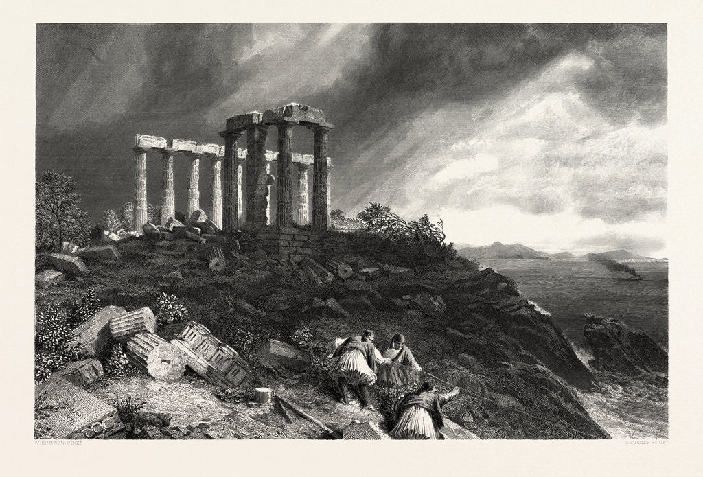 Detail of Temple of Minerva, Sunium, Greece by Anonymous