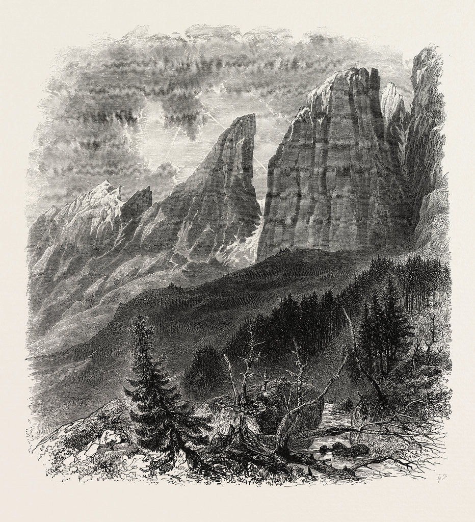 Detail of The Blattkogel, from the Sellajoch, Dolomites, South Tyrol, Italy by Anonymous
