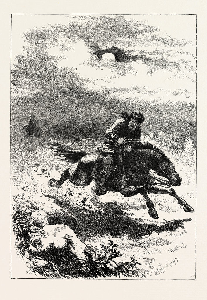 Detail of Pursuit of Paul Revere, the Scout by Anonymous