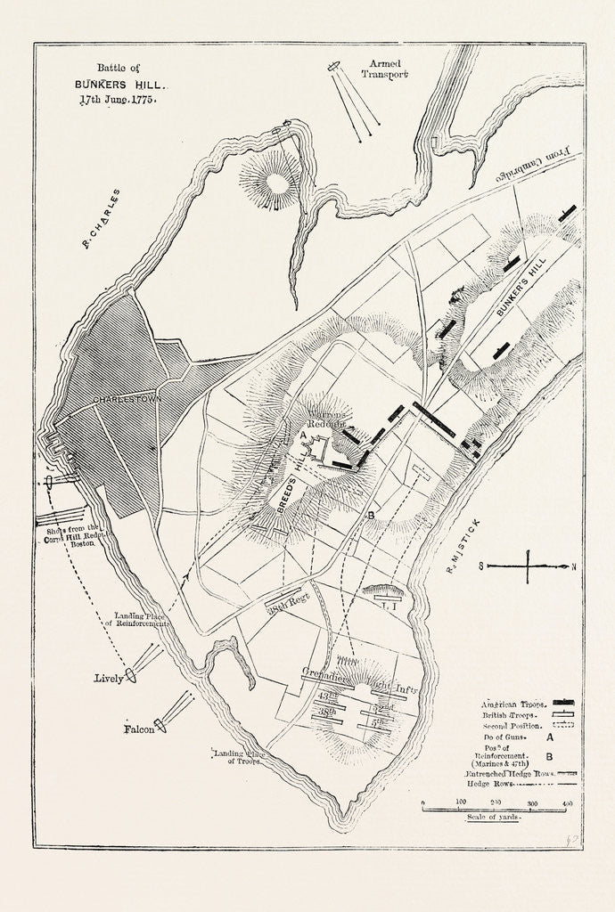 Detail of Plan of the Battle of Bunker's Hill by Anonymous