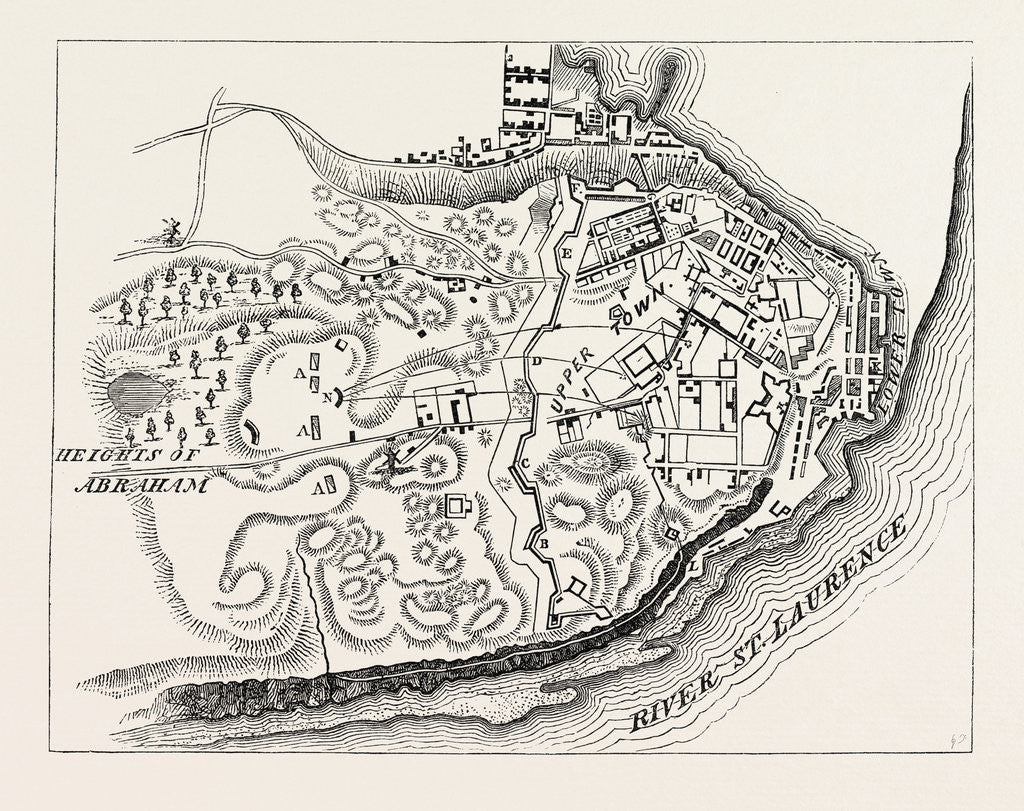 Detail of Plan of the Attack on Quebec in 1775, from Thayer's Journal of the Invasion of Canada by Anonymous